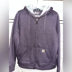 Carhartt Purple Sherpa Lined Full Zip Hoodie